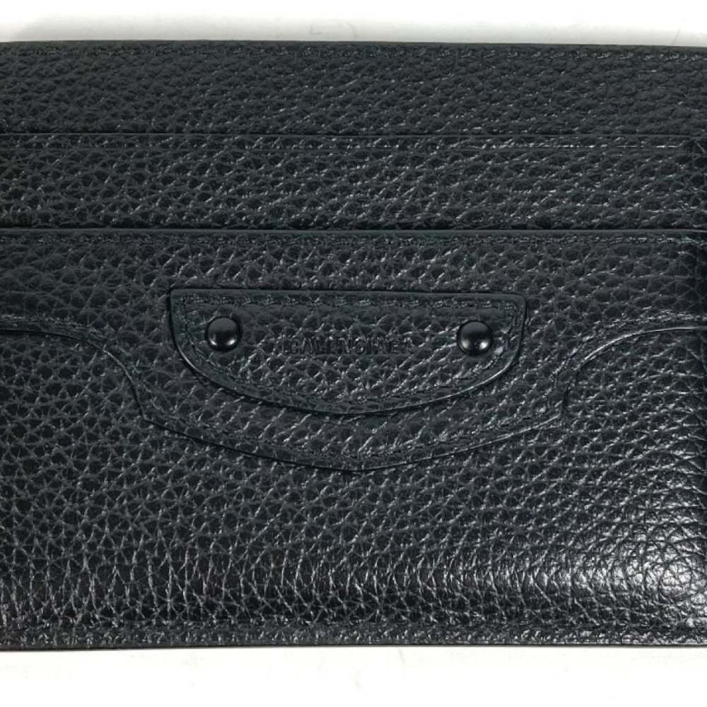 BALENCIAGA Black Leather Card Holder